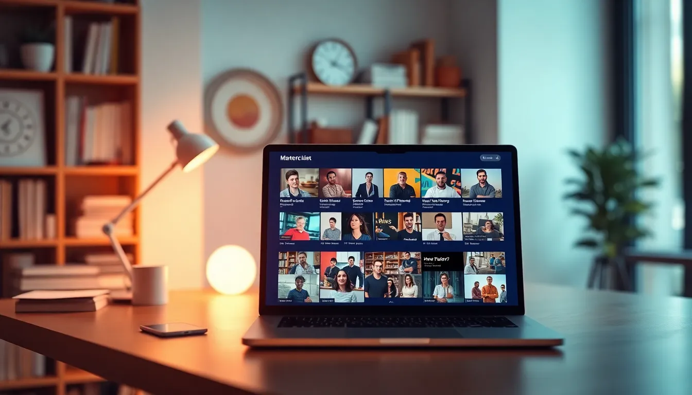 digital interface showcasing a variety of Masterclass courses.